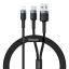 Кабель-переходник Baseus Cafule Lightning на Type-C/USB 1м CATKLF-ELG1 серо-черный