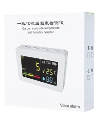 Метеостанция (температура/влажность/уровень CO2/) Carbon temperature and humidity detector белая