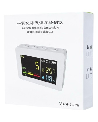Метеостанция (температура/влажность/уровень CO2/) Carbon temperature and humidity detector белая