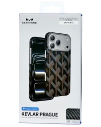 Накладка для i-Phone 17 Pro Max Keephone Kevlar Prague MagSnap серо-коричневый
