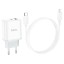 Сетевое зар. устр. Hoco C105A с шнуром Type-C на Lightning 1USB/1С PD3.0/QC3.0 3A 20W белое