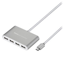 OTG TYPE-C на 4USB HUB2.0 Hoco HB3 серебристый