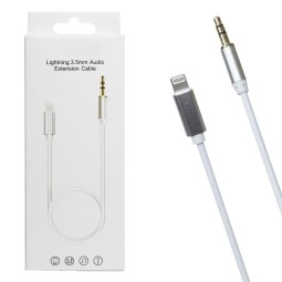 Кабель-переходник Lightning на AUX 3,5mm KY-122, белый