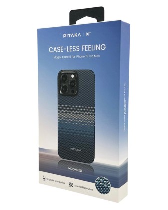 Накладка для i-Phone 15 Pro Max 6.7" Pitaka Magez Case 5 Aramid Fiber Лунный рис (moonrise)