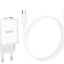 Сетевое зар. устр. Hoco C105A с шнуром Type-C на Type-C 1USB/1С PD3.0/QC3.0 20W/18W белое