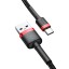 Usb Кабель-зарядка TYPE-C Baseus Cafule 3A 50см (CATKLF-A91) чёрно-красный