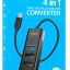 USB-C хаб Hoco HB25 4 порта 3 USB2.0/1 USB3.0 черный
