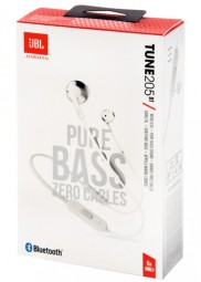 Беспроводные наушники для спорта JBL TUNE 205BT BT4.1/120mAh/6ч серебристые