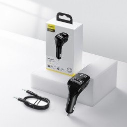 Автомобильное заряд. устр. Baseus Streamer F40 AUX Wireless MP3 1USB 15W AUX (CCF40-01) черное