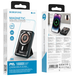 Powerbank с беспроводной зарядкой MagSafe Borofone BJ29 PD20W 10000mAh Type-C черный