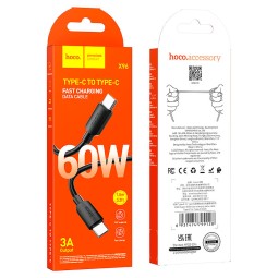 Usb Кабель-зарядка Type-C на Type-C Hoco X96 60W 3A 1м черный