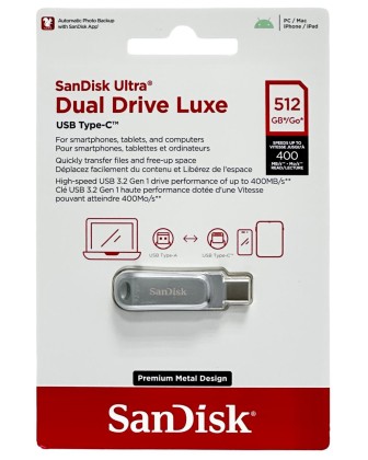 3.2 USB флеш накопитель SanDisk 512GB Ultra Dual Drive Type-c (SDDDC4-512G-G46) серебристый