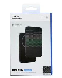 Powerbank магнитный с MagSafe Keephone Brendy 5000mAh черно-зеленый