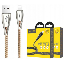 Usb Кабель-зарядка Micro Hoco U56 Metal armor 2.4A 1.2м металлический золотой