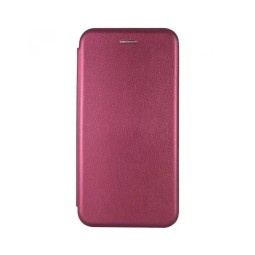 Чехол-книжка Xiaomi redmi 13C Fashion Case кожаная боковая малиновая