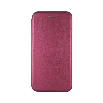 Чехол-книжка Xiaomi redmi 13C Fashion Case кожаная боковая малиновая