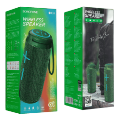Bluetooth колонка Borofone BR24 BT5.1/1200mAh/2ч/10Вт/TF/FM зеленая