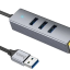 USB хаб Hoco HB34 3 порта USB3.0/1 Lan серый