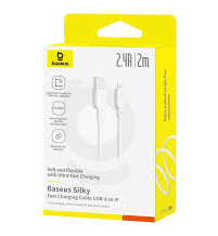 Usb Кабель-зарядка Lightning Baseus Silky Series 2.4A 2м (P10377702213-01) белый