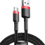 Usb Кабель-зарядка TYPE-C Baseus Cafule 3A 3м (CATKLF-U91) красно-чёрный
