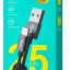 Usb Кабель-зарядка Type-c Hoco X35 Premium 2.4A 25см в тканевой оплётке черный