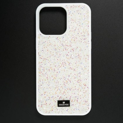 Накладка для i-Phone 15 Pro Max 6.7" Swarovski белая