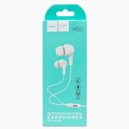 Наушники с микрофоном Hoco M50 1.2м белые