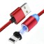 Usb Кабель-зарядка магнитный Lightning M3 2A 1м в тканевой оплетке красный