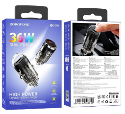 Автомобильное заряд. устр. Borofone BZ29A 1USB/1C 36W черное