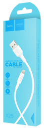 Usb Кабель-зарядка Lightning Hoco X25 Soarer 2A 1м силиконовый белый