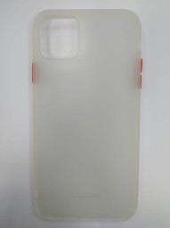 Накладка для i-Phone 11 Pro Max силикон матовая бока цветные белые