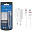Сетевое зар. устр. Borofone BA21A с шнуром Micro 1USB 2.1A белое