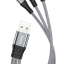 Usb Кабель-зарядка Hoco X47 3в1 Micro/Lightning/Type-C 25см серый