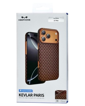 Накладка для i-Phone 17 Pro Keephone Kevlar Paris MagSnap коричневый