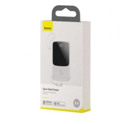 Powerbank Baseus Qpow Digital Display 10000mAh 1USB/USB-C 3A PPQD-B02 белый