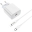 Сетевое зар. устр. Hoco C76A Plus с шнуром Type-C на Lightning 1C 3A 20W белое
