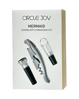 Винный набор Circle Joy 3 in 1 Mermand Sommeliers Corkscrew Set (CJ-KP-TZ01) черный