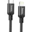 Usb Кабель-зарядка Type-C на Lightning Hoco X14 Double 3A 20W 1м в тканевой оплетке черный