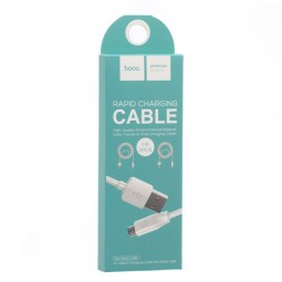 Usb Кабель-зарядка Micro Hoco X1 Rapid 2.4A 1м силиконовый белый (2шт в упаковке)