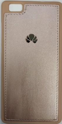Накладка для Huawei Honor P8 light силиконовая кожзам с логотипом розовый