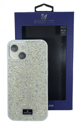 Накладка для i-Phone 14 6.1" Swarovski белый
