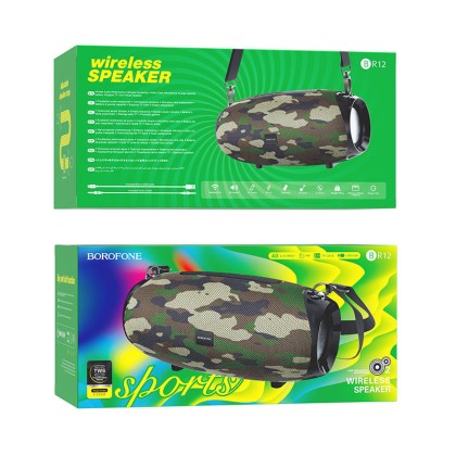 Bluetooth колонка Borofone BR12 Amplio sports BT5.0/1200mAh/2.5ч/10Вт хаки