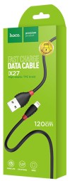 Usb Кабель-зарядка Lightning Hoco X27 Excellent Charge 2.4A 1.2м силиконовый чёрный