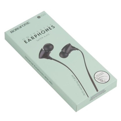 Наушники с микрофоном Borofone BM26 Rhythm 1.2м плоские черные
