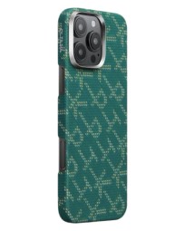 Накладка для i-Phone 16 Pro Max 6.9" Pitaka Tactile Woven case PTK-Green/Gold