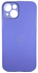 Чехол-накладка для i-Phone 14 силикон (стеклянная крышка) светло-фиолетовая