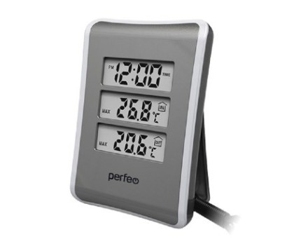 Часы-метеостанция Perfeo Tempo PF-S3316E серые