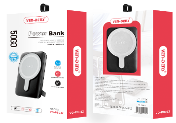 Powerbank с беспроводной зарядкой MagSafe Ven-Dens PB032 5000mAh USB-C 15W черный