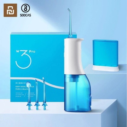 Электрический ирригатор для полости рта Soocas W3 pro Global (4 насадки) синий