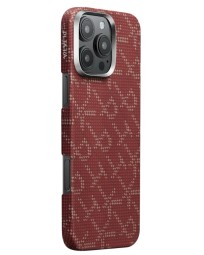 Накладка для i-Phone 16 Pro Max 6.9" Pitaka Tactile Woven case PTK-Red/Gold